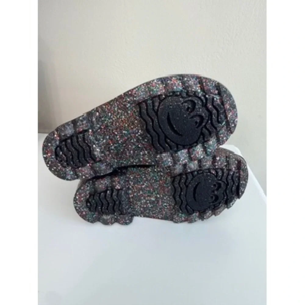 Western Chief Light-Up Rain Boots Girls Toddler Multi-Color Glitter NWT